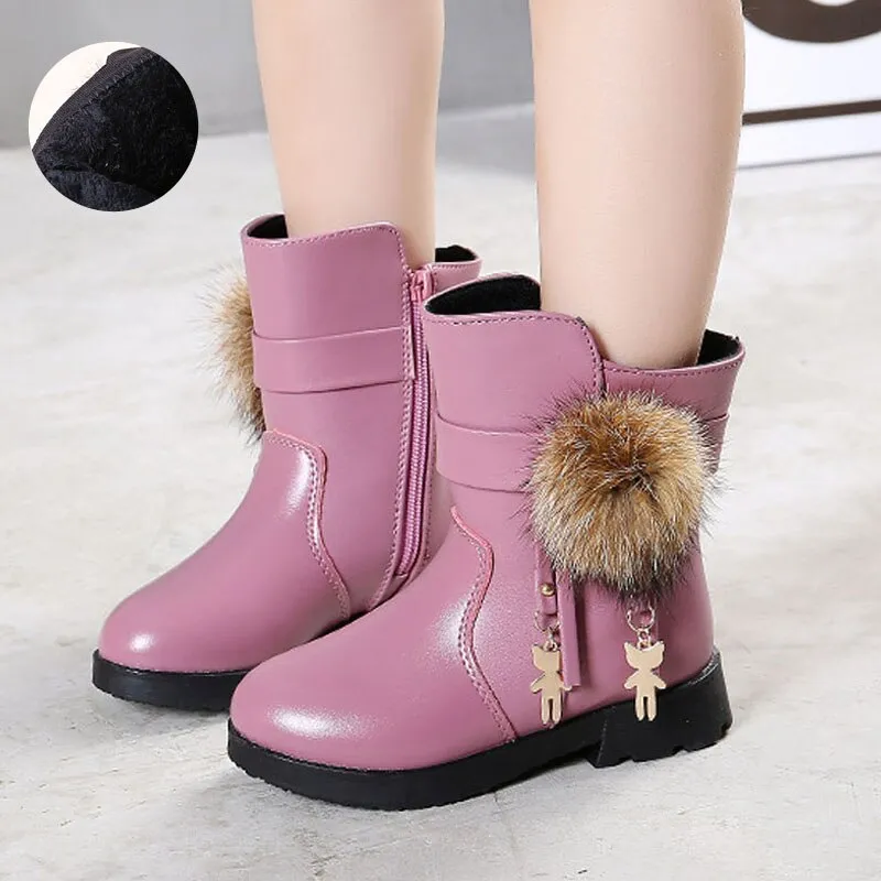 New winter boots for girls warm fur