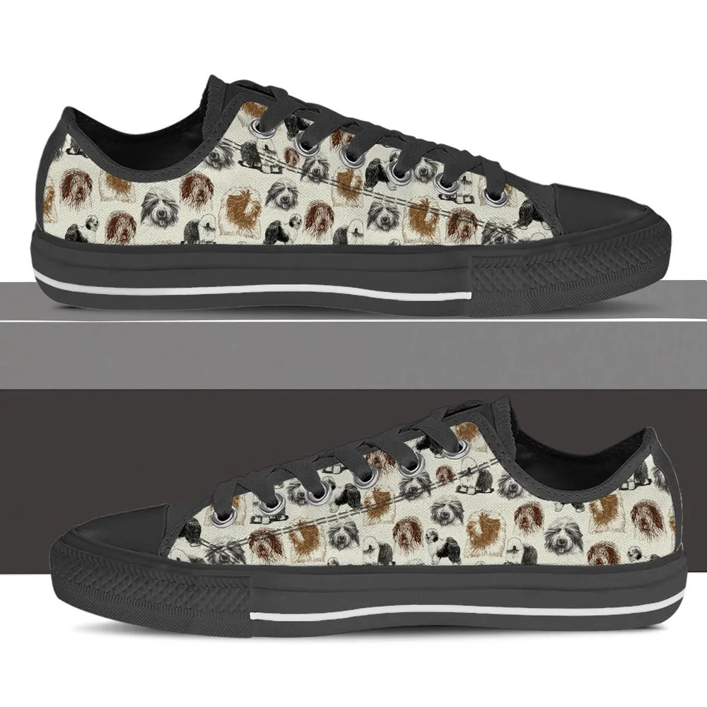 Old English Sheepdog Low Top Shoes - Low Top Sneaker, Dog Printed Shoes, Canvas Shoes For Men, Women