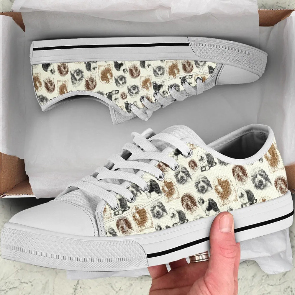 Old English Sheepdog Low Top Shoes - Low Top Sneaker, Dog Printed Shoes, Canvas Shoes For Men, Women