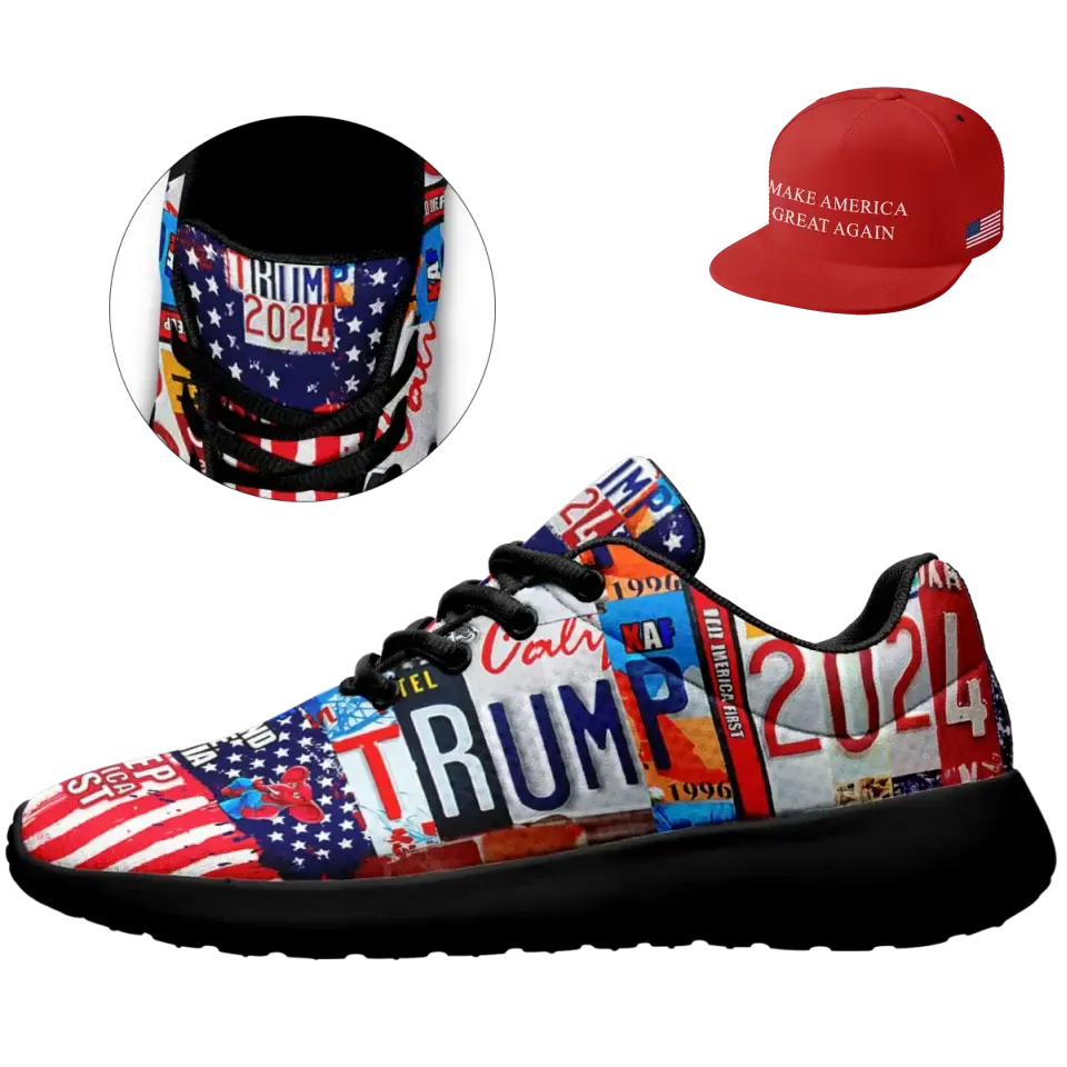 Personalized Trump Combo Offer, Custom Comfortable sneakers and hats, Flag Gift