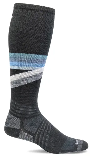 Rainbow Racer Men's Merino and Alpaca Moderate Graduated Compression Sock in Black