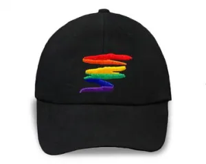 Rainbow Squiggle Baseball Hats