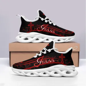 Red Jesus Running Sneakers Max Soul Shoes - Christian Shoes For Men And Women