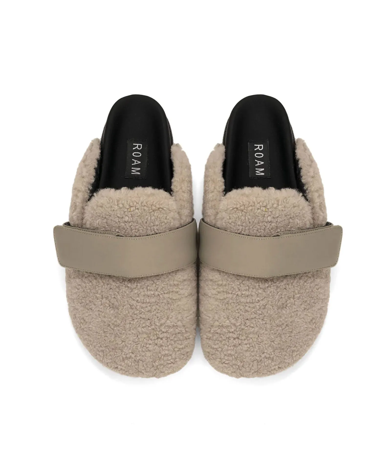 Roam Women Fuzzy Loafer Mule Cement