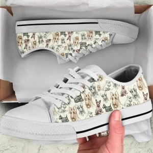 Scottish Terrier Low Top Shoes - Low Top Sneaker, Dog Printed Shoes, Canvas Shoes For Men, Women