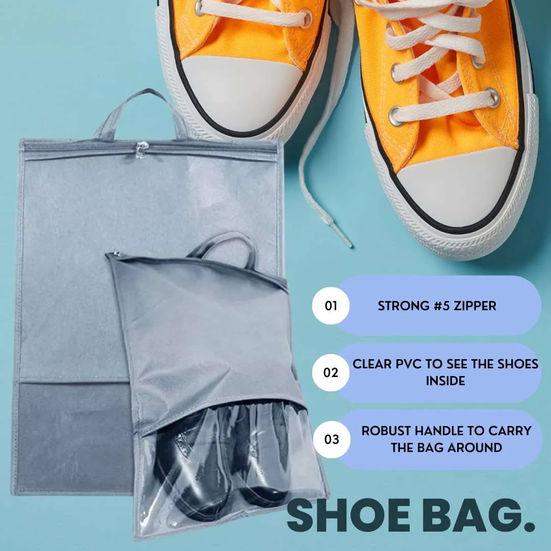 Shoe Bag for Travel & Storage - Grey