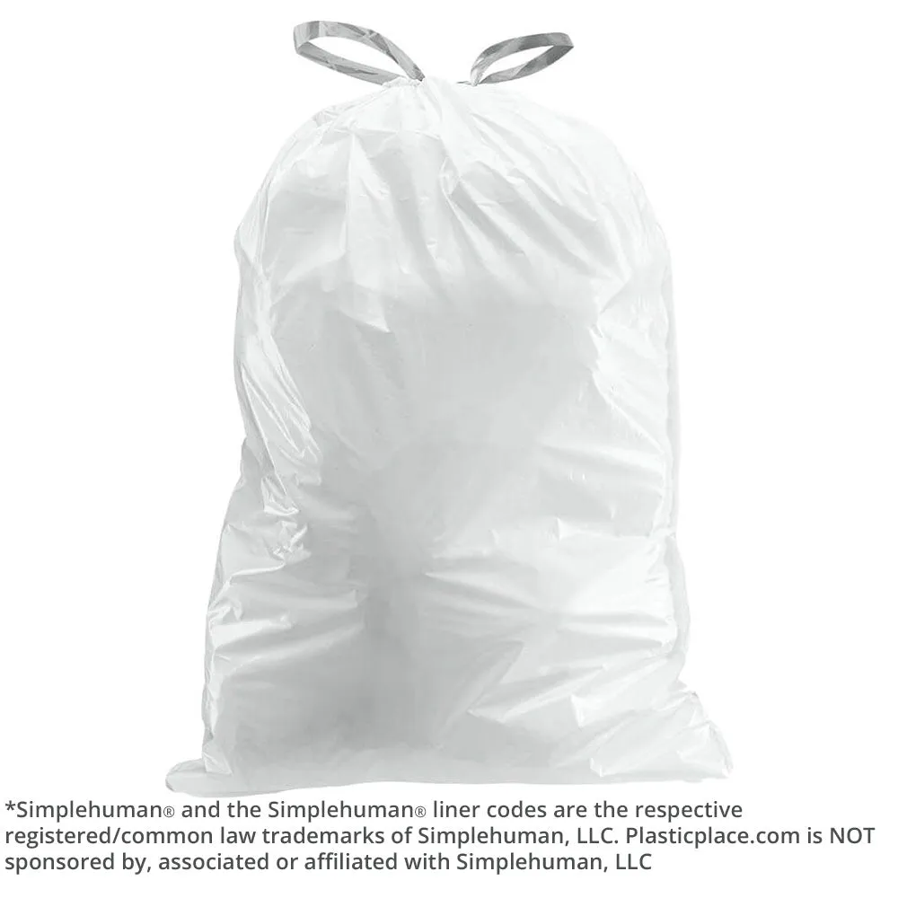 Simplehuman®* Compatible Trash Bags - Code Q - 13-17 Gallon - 200/Case