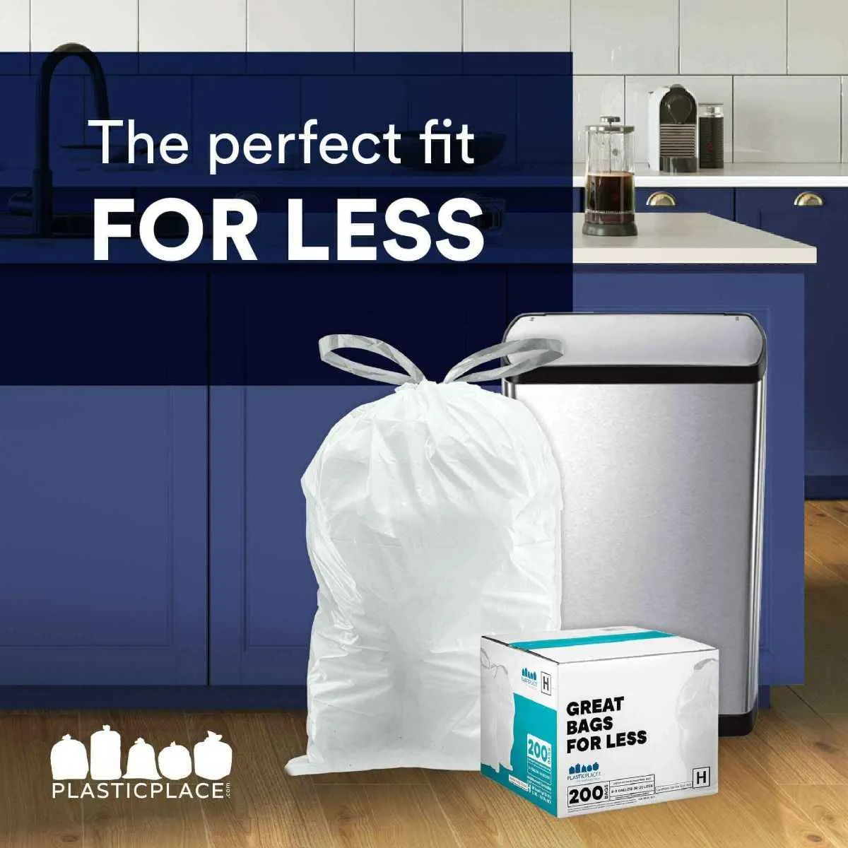 Simplehuman®* Compatible Trash Bags - Code Q - 13-17 Gallon - 200/Case