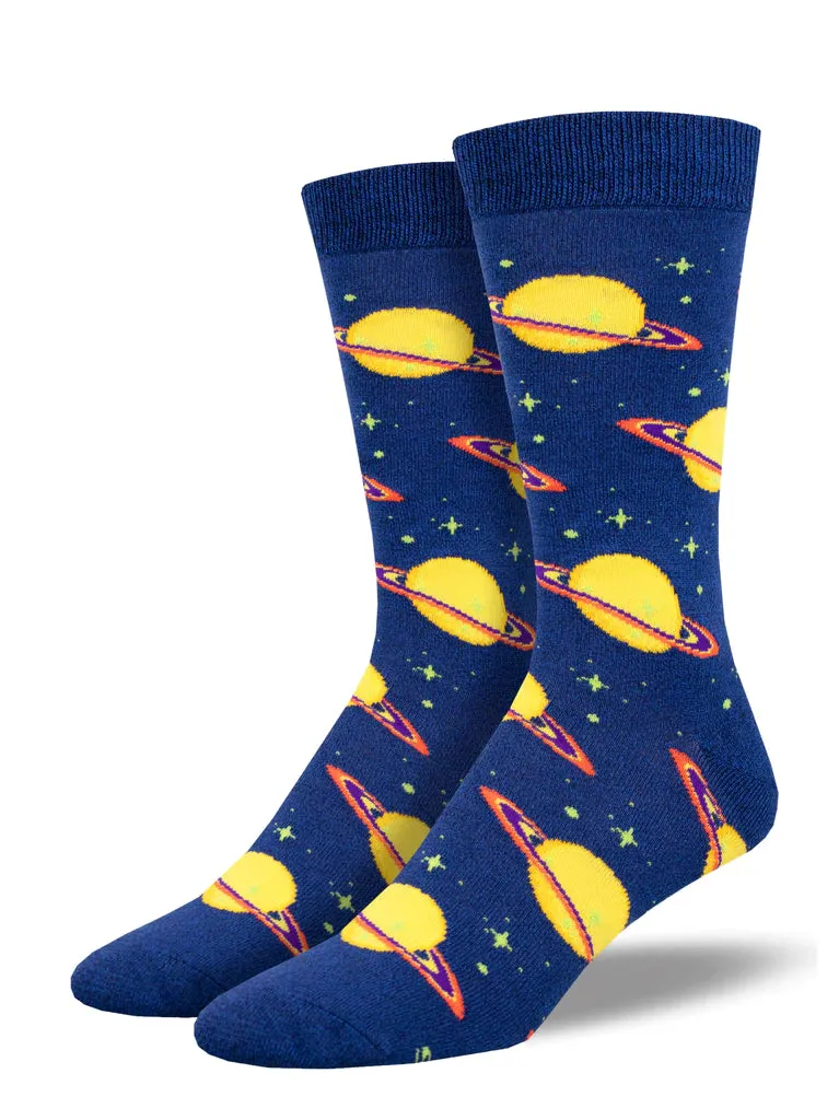 Starstruck By Saturn Men's Bamboo Crew Socks