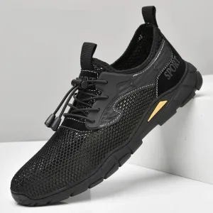 Summer Men Sneakers Breathable Leather Casual Shoes Men Comfortable Mesh Men Shoes Outdoor Walking Zapatos