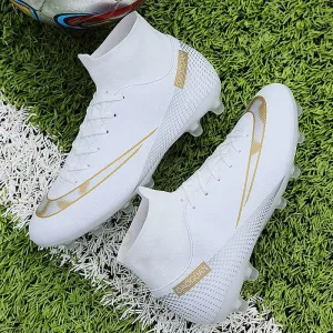 Toleet Autumn High-Top Men Soccer Shoes Teenagers  Training Football Boots Ultralight Non-Slip Cleats Ankle Soccer Sneakers Kids