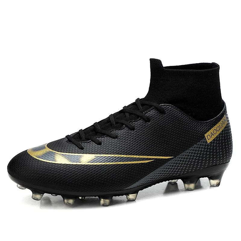 Toleet Autumn High-Top Men Soccer Shoes Teenagers  Training Football Boots Ultralight Non-Slip Cleats Ankle Soccer Sneakers Kids