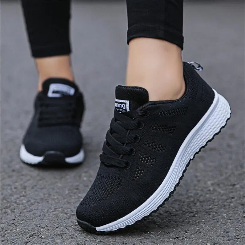 Toleet Female Tennis Sneakers Women Shoes  Breathable Mesh Casual Sport Shoes Woman Lace-Up Women Running White Shoes Running Shoes Men