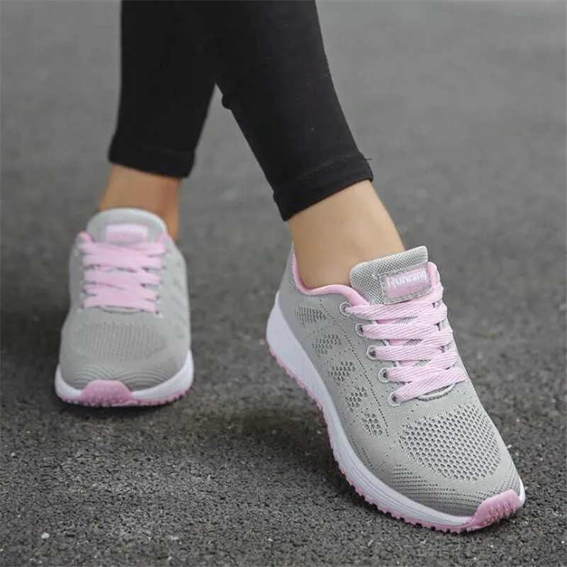 Toleet Female Tennis Sneakers Women Shoes  Breathable Mesh Casual Sport Shoes Woman Lace-Up Women Running White Shoes Running Shoes Men