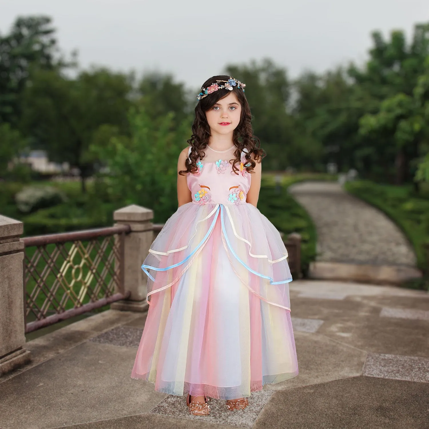 Unicorn Gown - Rainbow Pink