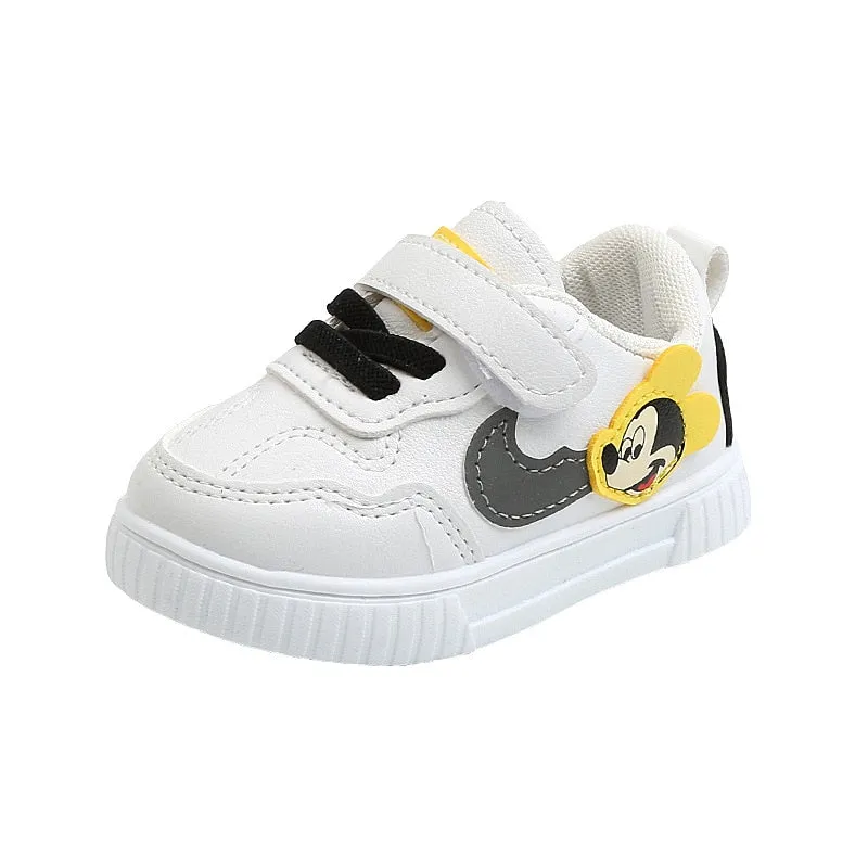 White casual shoes for kids boys and girls Mickey Mouse kids sneakers