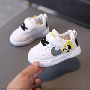 White casual shoes for kids boys and girls Mickey Mouse kids sneakers