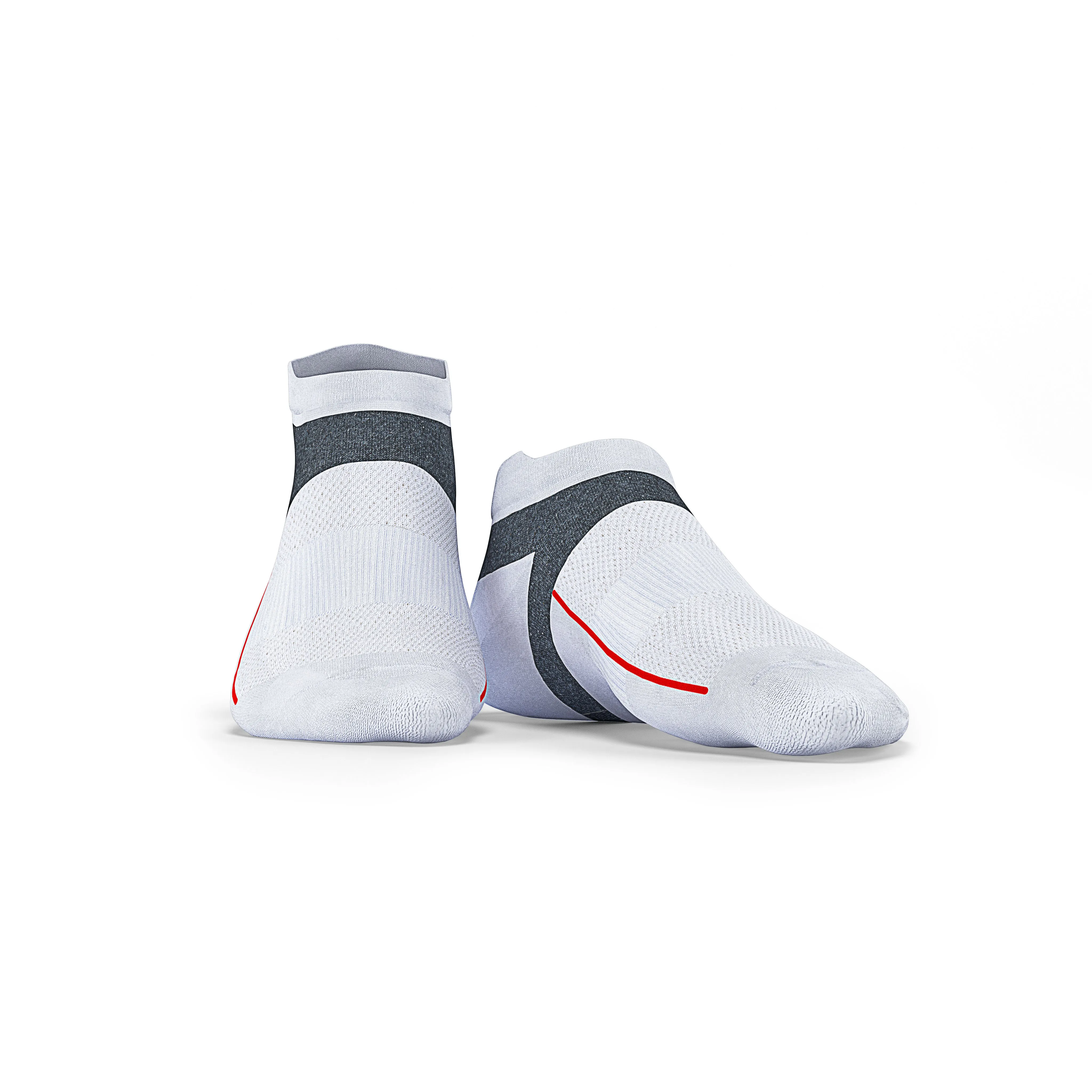 White No Show Tab Cushioned Performance Socks - Unisex