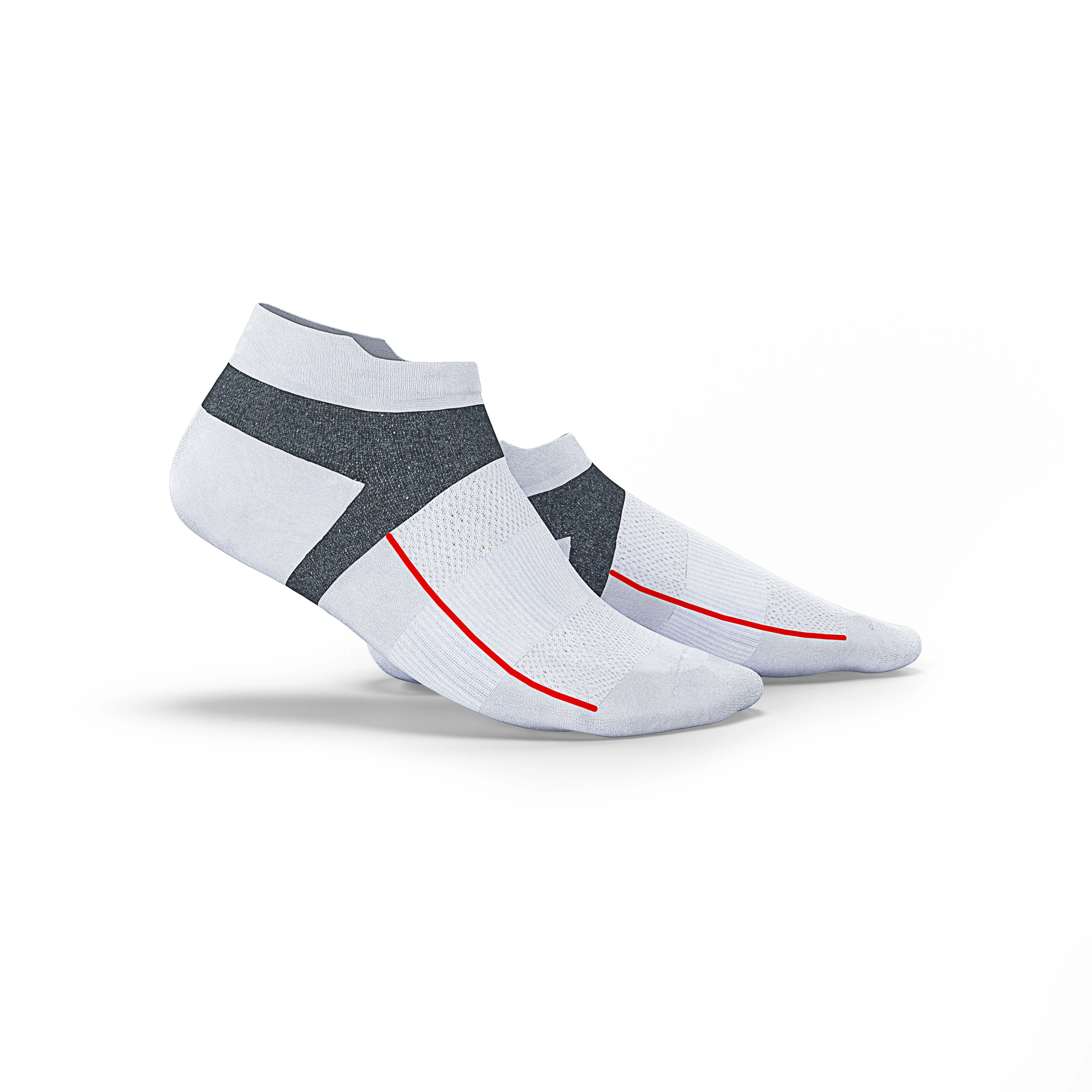 White No Show Tab Cushioned Performance Socks - Unisex