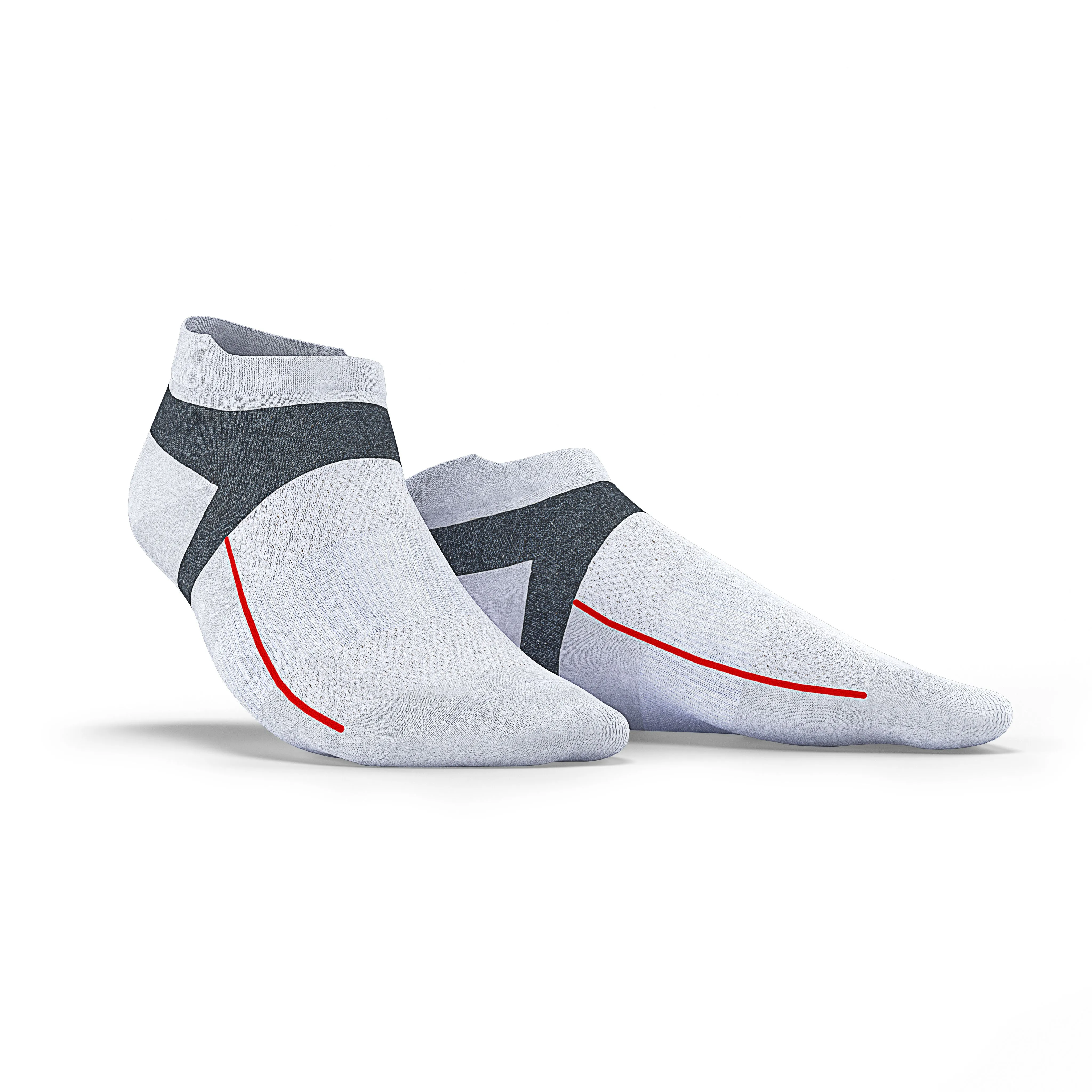 White No Show Tab Cushioned Performance Socks - Unisex