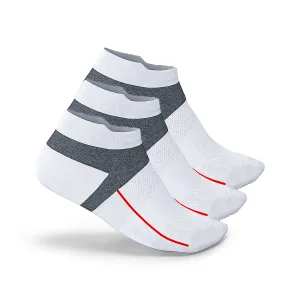 White Running No Show Cushioned Socks (3 Pairs)