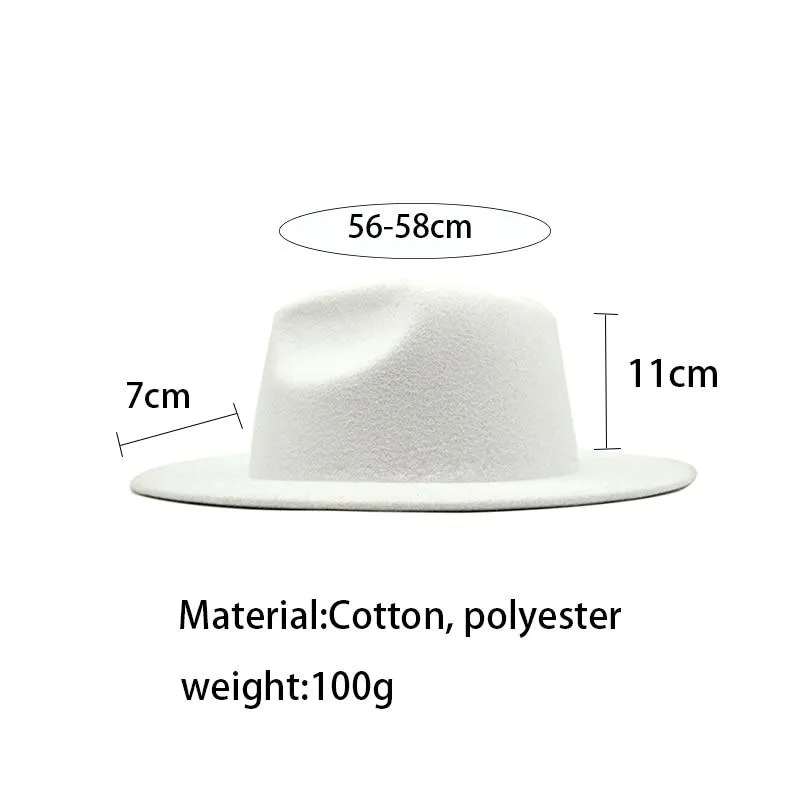 Women Felt Hat Fedoras Brim Hats For Women British Style Vintage Hats