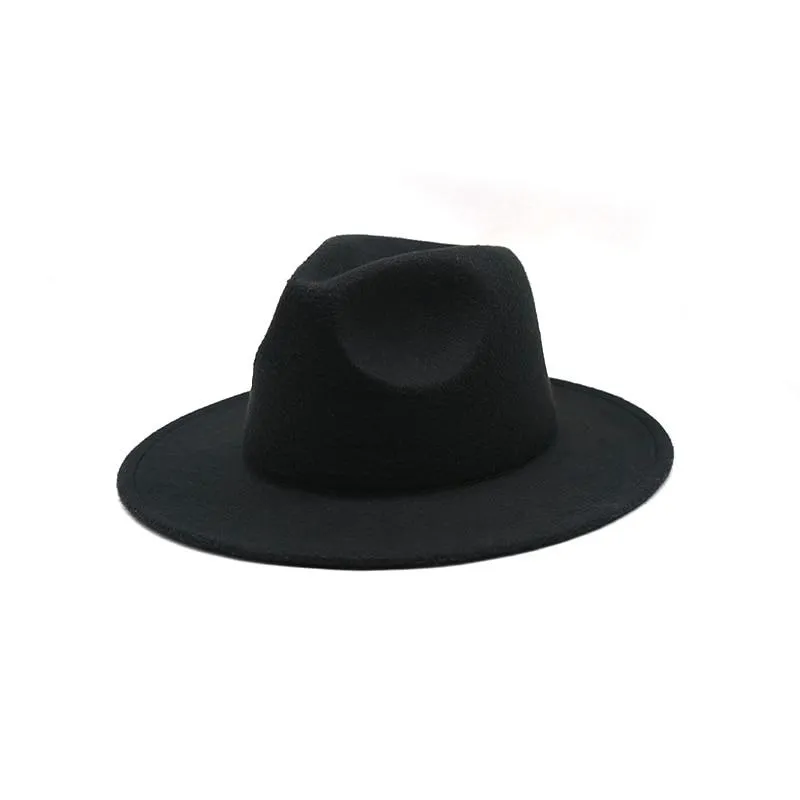 Women Felt Hat Fedoras Brim Hats For Women British Style Vintage Hats