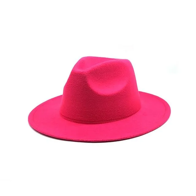 Women Felt Hat Fedoras Brim Hats For Women British Style Vintage Hats