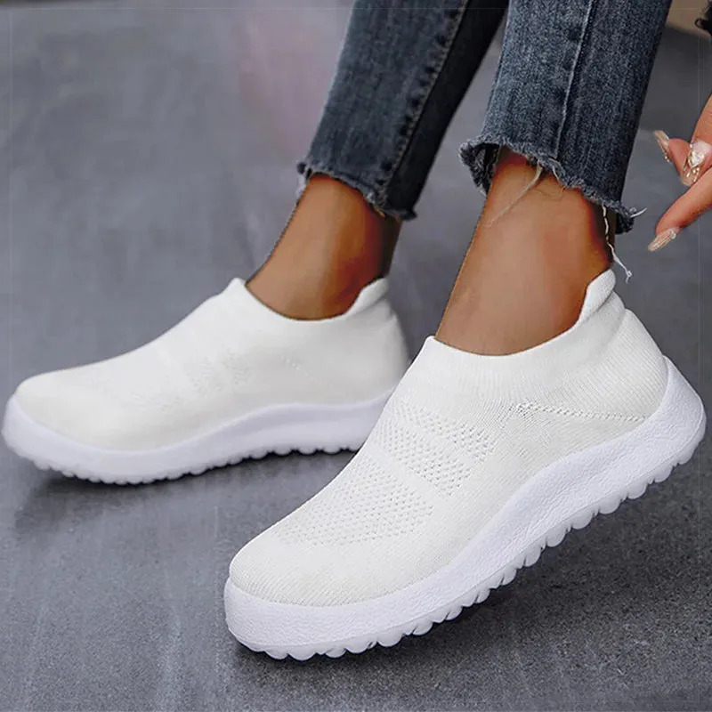 Women Shoes 2024 New Knitting Sock Flat Shoes