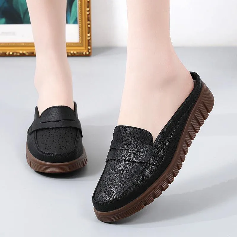 Women's Outer Wear Beef Tendon Flat Shoes