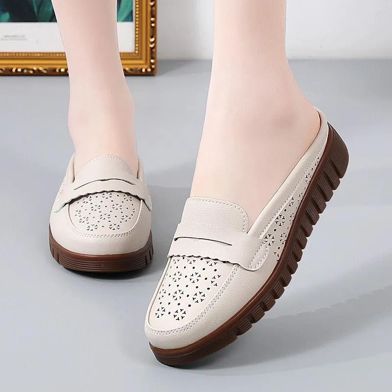 Women's Outer Wear Beef Tendon Flat Shoes