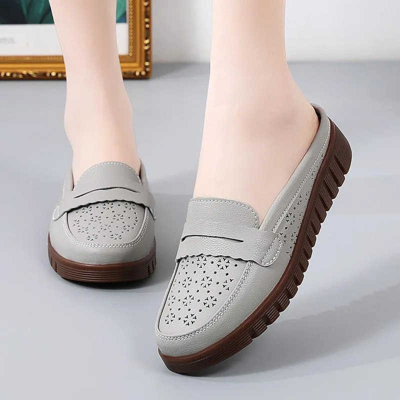 Women's Outer Wear Beef Tendon Flat Shoes