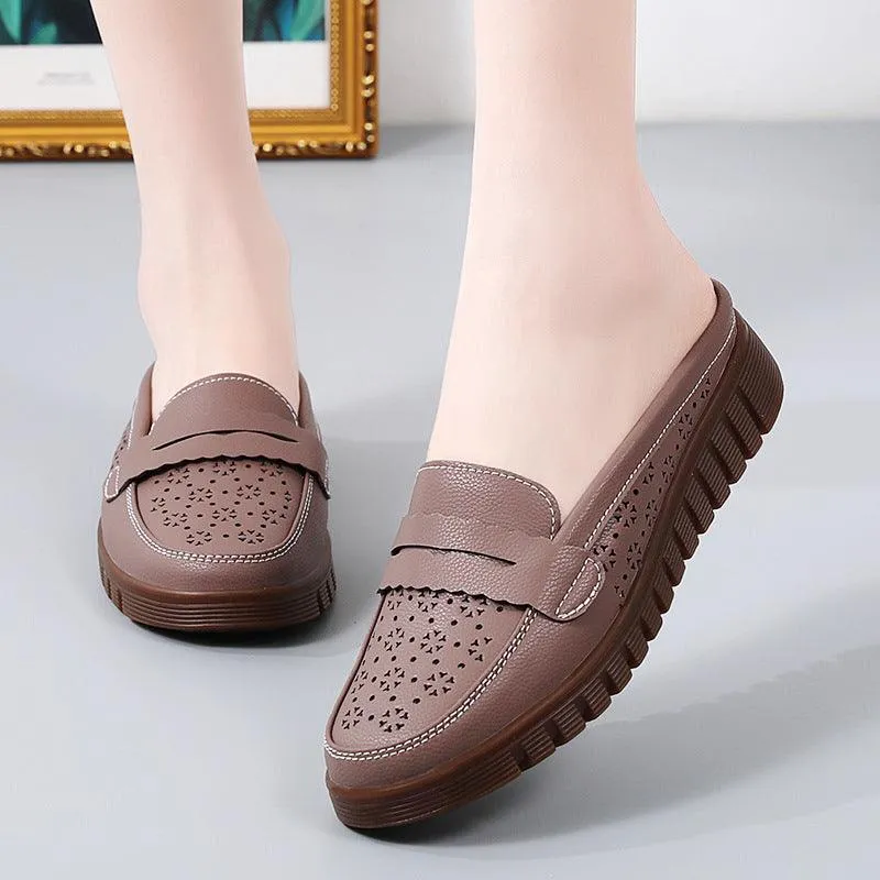 Women's Outer Wear Beef Tendon Flat Shoes