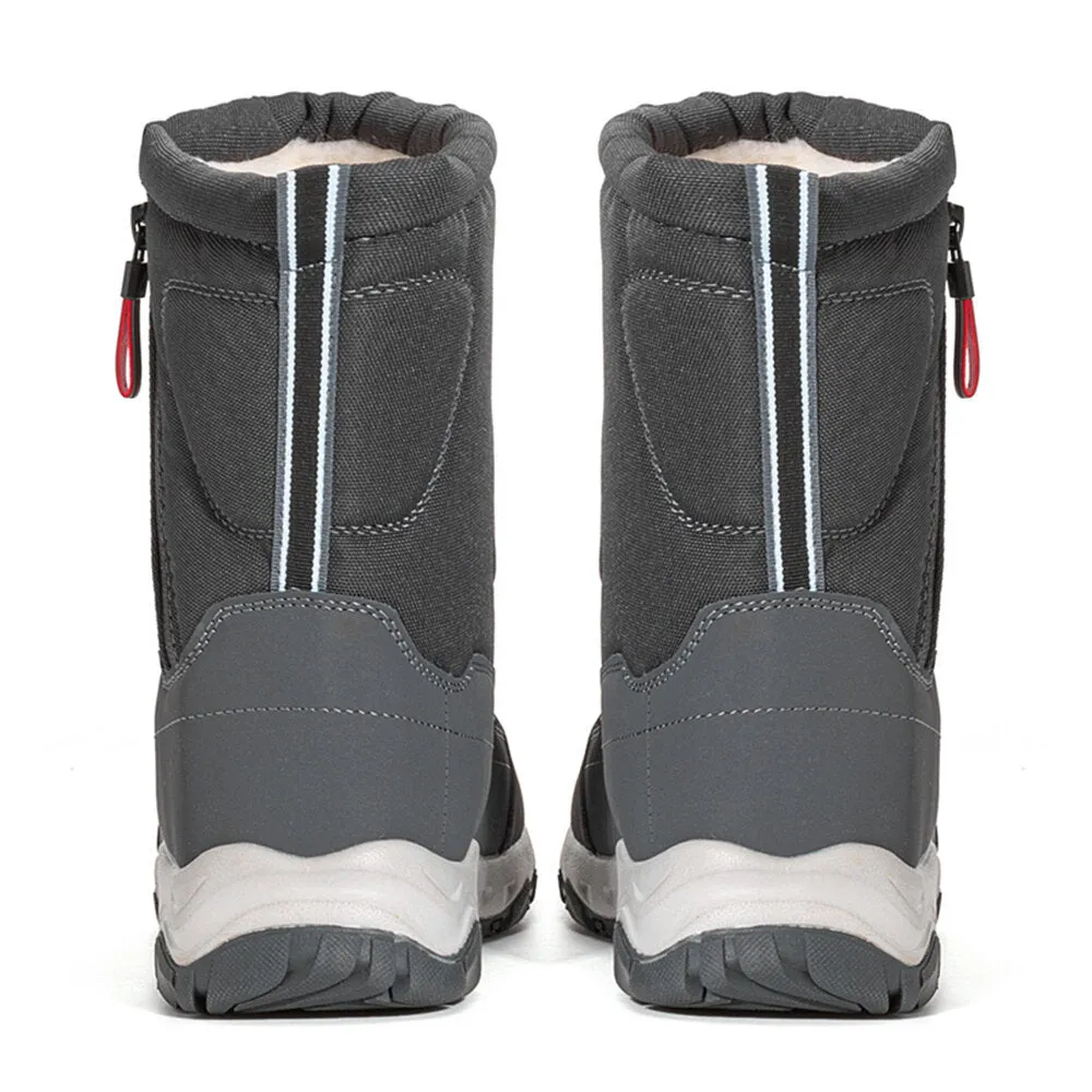 Women's winter snow boots side zip, waterproof, non-slip, wear-resistant, thick and velvety warm