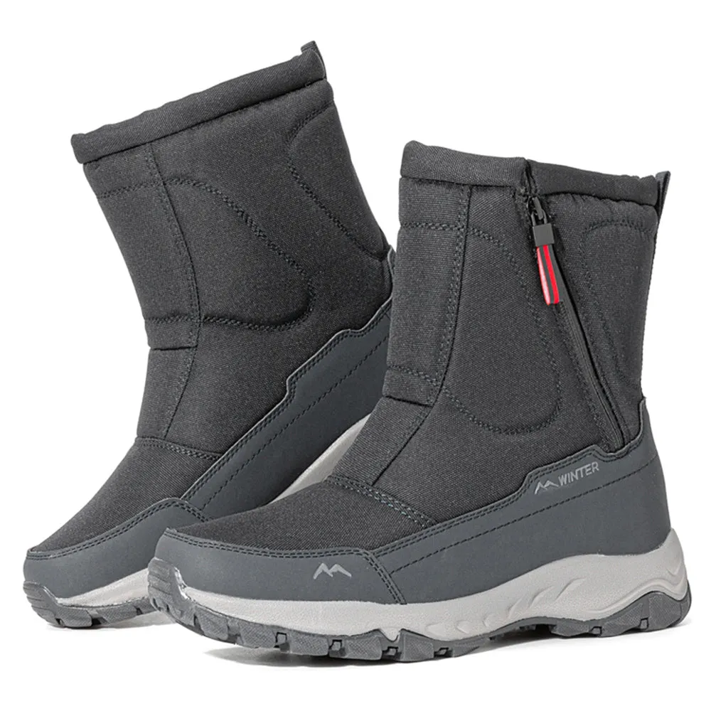 Women's winter snow boots side zip, waterproof, non-slip, wear-resistant, thick and velvety warm